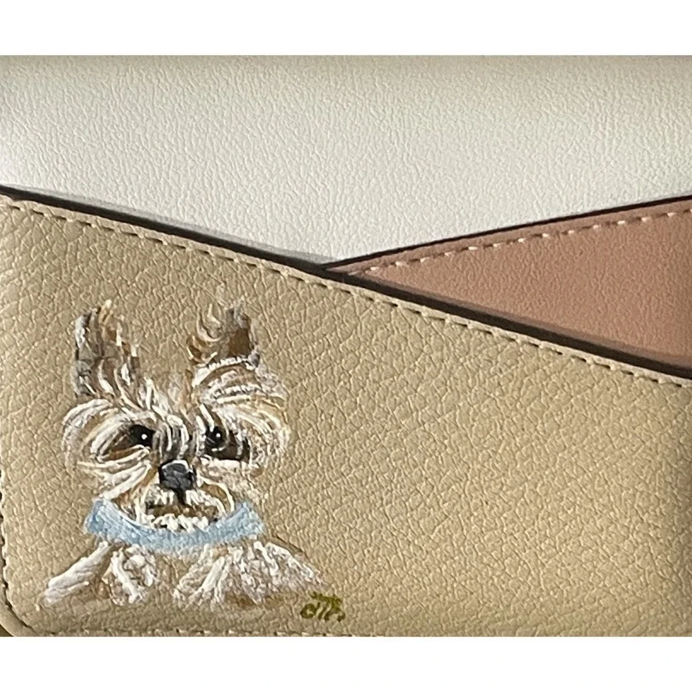 Hand Painted Yorkie Matching Set – Wristlet + NWT‎ Wallet